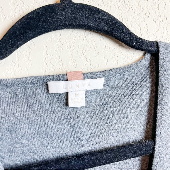 Lunya Cozy Cotton Silk Oversized Dress Sleeveless V-Neck Grey Size Medium - Picture 3 of 8